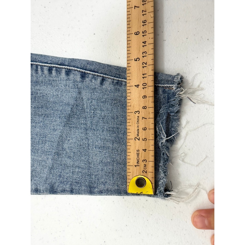 Lucky Brand High Rise Skinny Jeans Medium Wash Distressed Raw Hem Size 8/29 - Picture 6 of 8
